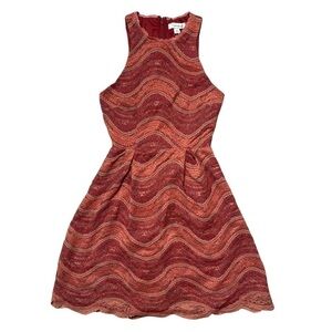 Francesca’s Red Lace Halter Sleeveless Mini Dress XS